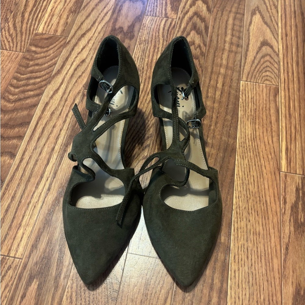 Olive Green Fioni Strappy Heels